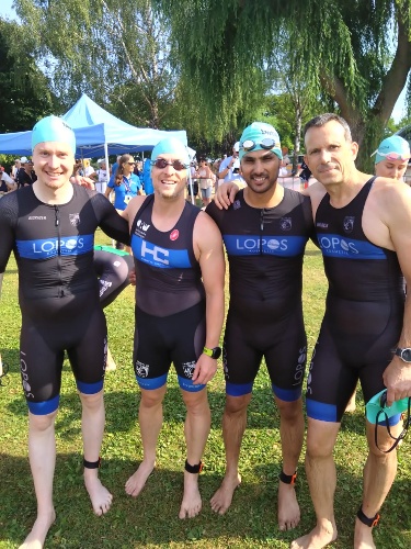 Liga 3 Team am Start: Johannes, Benedikt, Rupesh, Ingo